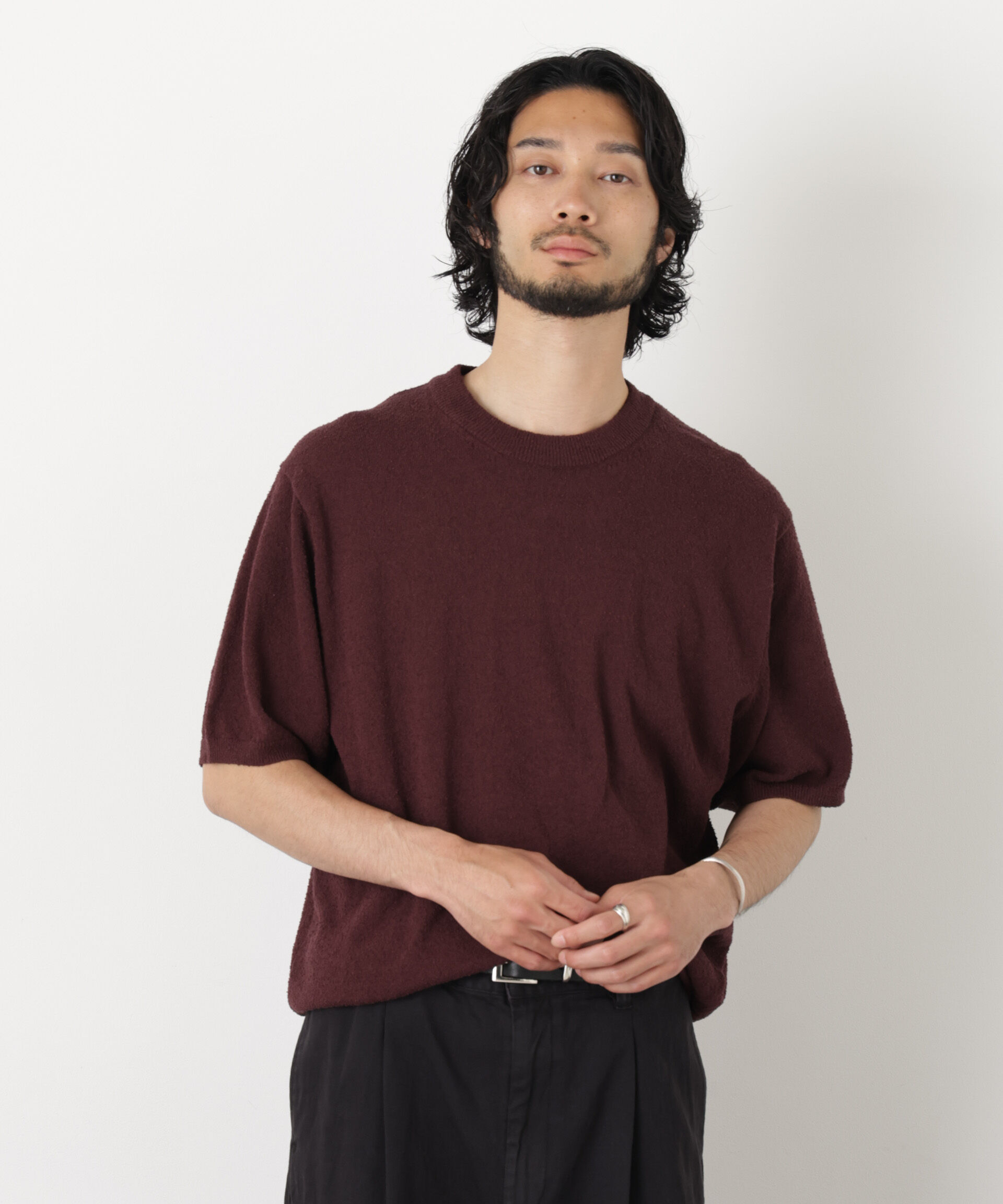 nano･universe「C/Ny ブークレ クルーネックニットTEE」|ニット・セーター|