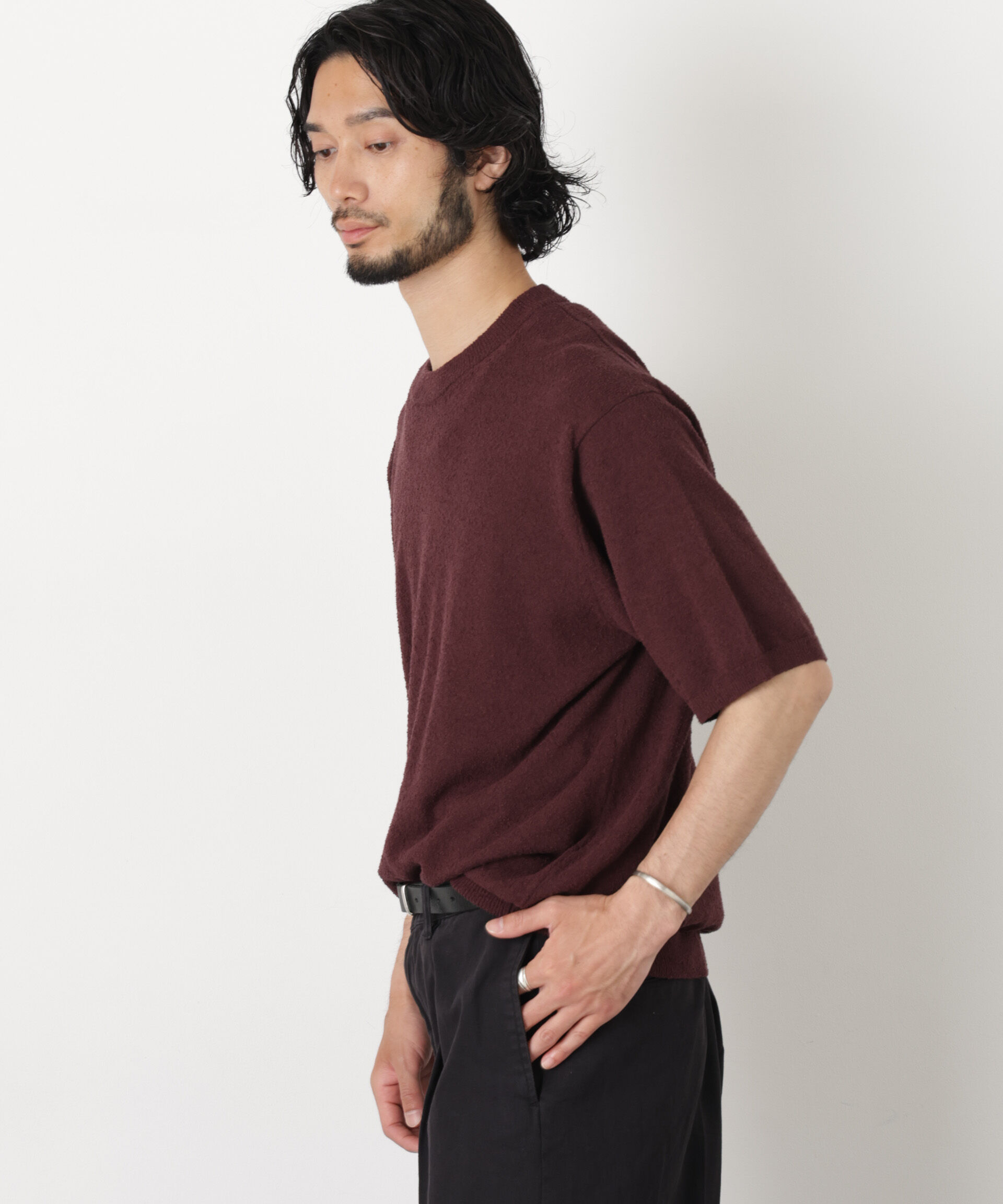nano･universe「C/Ny ブークレ クルーネックニットTEE」|ニット・セーター|