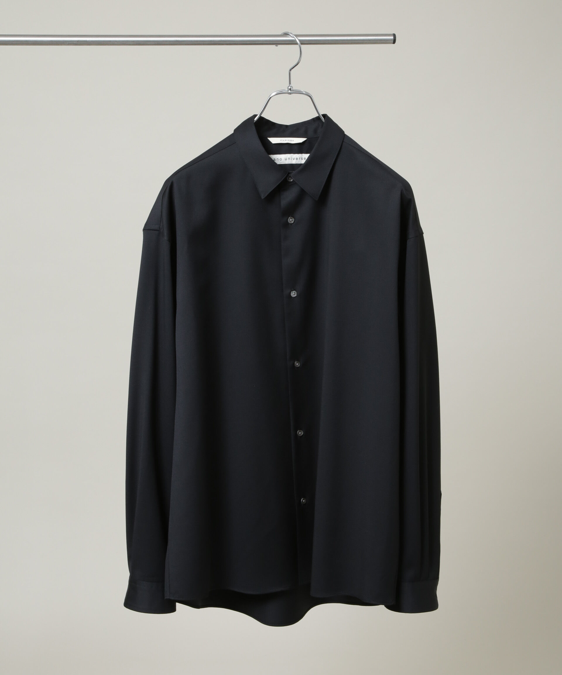 NANO universe「FARAH/別注 CANONICO Twill Black Shirt(セットアップ可)」|シャツ・ブラウス|ブラック