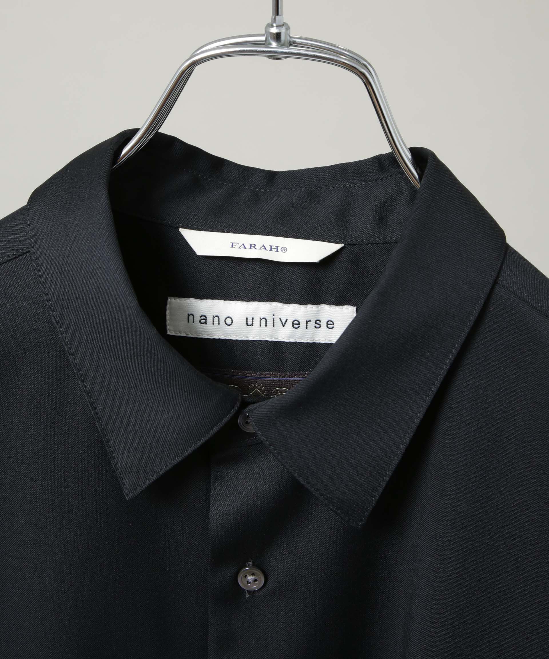 NANO universe「FARAH/別注 CANONICO Twill Black Shirt(セットアップ可)」|シャツ・ブラウス|