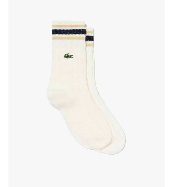 LACOSTE「ウィメンズケーブルニットボーダーソックス」|ソックス|
