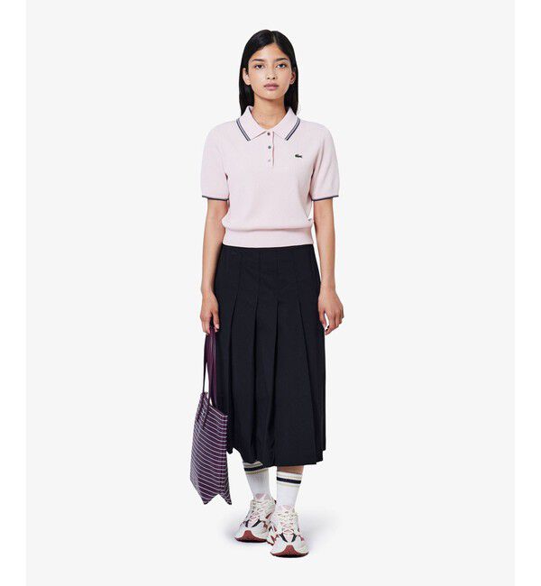 LACOSTE「ウィメンズケーブルニットボーダーソックス」|ソックス|
