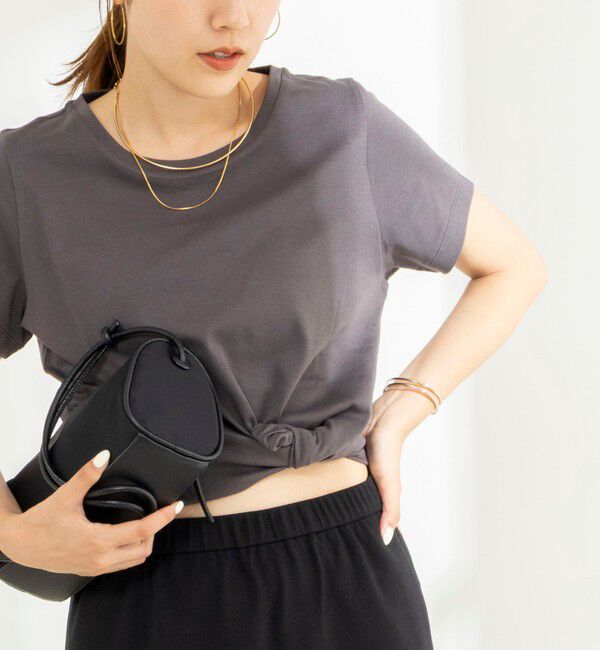 NOLLEY'S「《ノーリーズオリジナル美容Tシャツ》シルクアミノ酸加工Ｔシャツ」|Tシャツ・カットソー|チャコールグレー