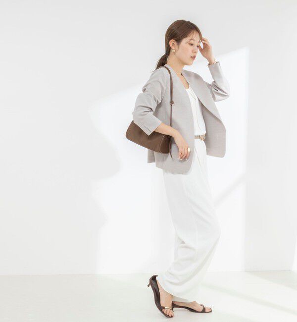 NOLLEY'S「《セットアップ対応/接触冷感》【BECシリーズ】ハイスペックトロVネックジャケット」|ノーカラージャケット|