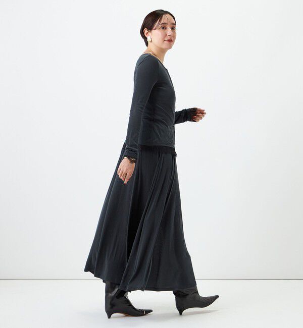 NOLLEY'S sophi「【WEB限定】《セットアップ対応》ウォッシャブルフィブリルテレコフレアーマキシスカート」|スカート|