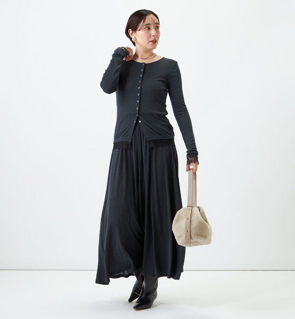 NOLLEY'S sophi「【WEB限定】《セットアップ対応》ウォッシャブルフィブリルテレコフレアーマキシスカート」|スカート|