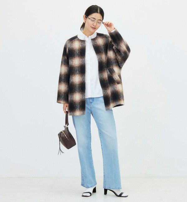 NOLLEY'S「チェックシャギーコート」|ダッフルコート|