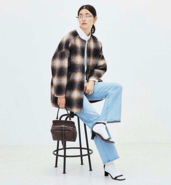 NOLLEY'S「チェックシャギーコート」|ダッフルコート|