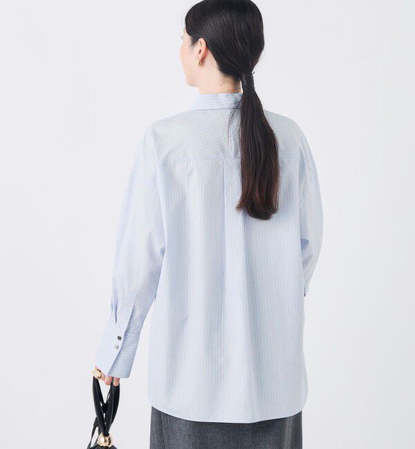 NOLLEY'S sophi「ウォッシャブル120/2ストライプオーバーシャツ」|シャツ・ブラウス|