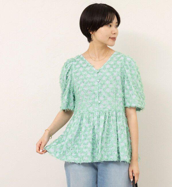 NOLLEY'S sophi「【WEB＆一部店舗限定】ラティスジャガードペプラムブラウス」|シャツ・ブラウス|