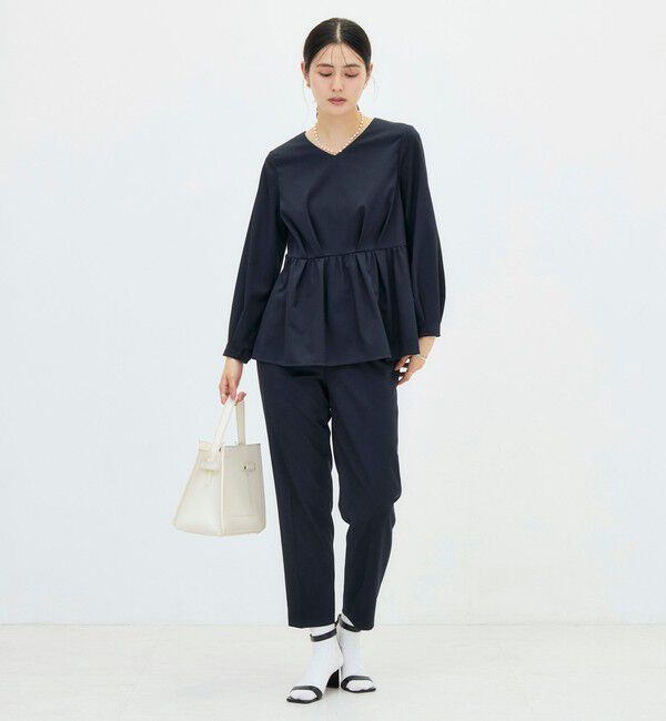 NOLLEY'S「《セットアップ対応》ウォッシャブルハイスペックTRペプラムブラウス」|シャツ・ブラウス|