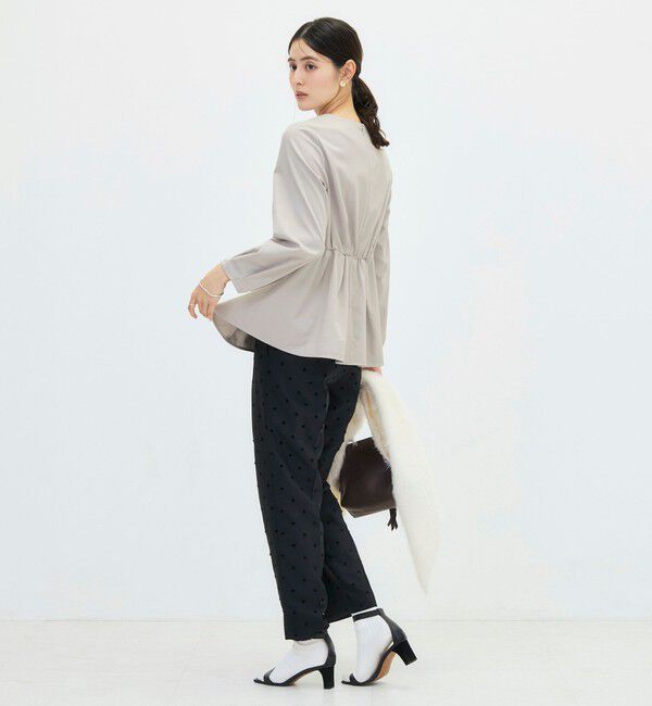 NOLLEY'S「《セットアップ対応》ウォッシャブルハイスペックTRペプラムブラウス」|シャツ・ブラウス|