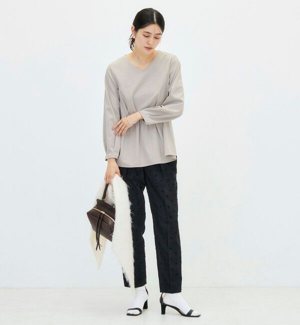 NOLLEY'S「《セットアップ対応》ウォッシャブルハイスペックTRペプラムブラウス」|シャツ・ブラウス|