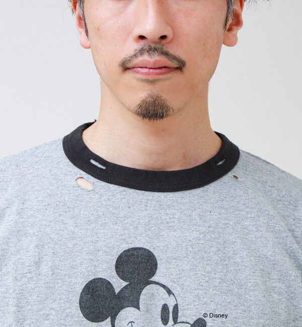 GLOSTER「【GOOD ROCK SPEED】MICKEY / ミッキーマウス リンガーダメージT」|Tシャツ・カットソー|