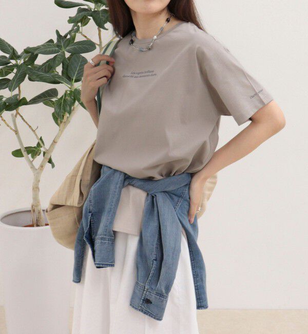 fredy emue「シルケットラウンドヘムTシャツ」|Tシャツ・カットソー|ベージュ