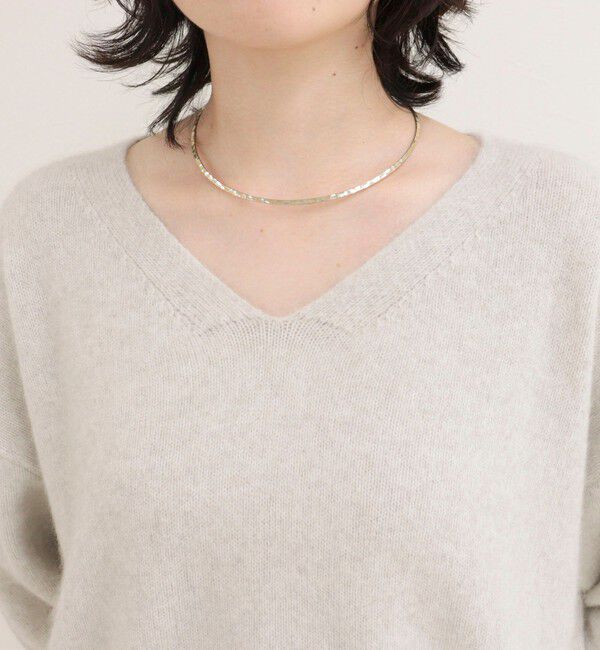 fredy emue「FOX MIX Vネックニットプルオーバー」|ニット・セーター|