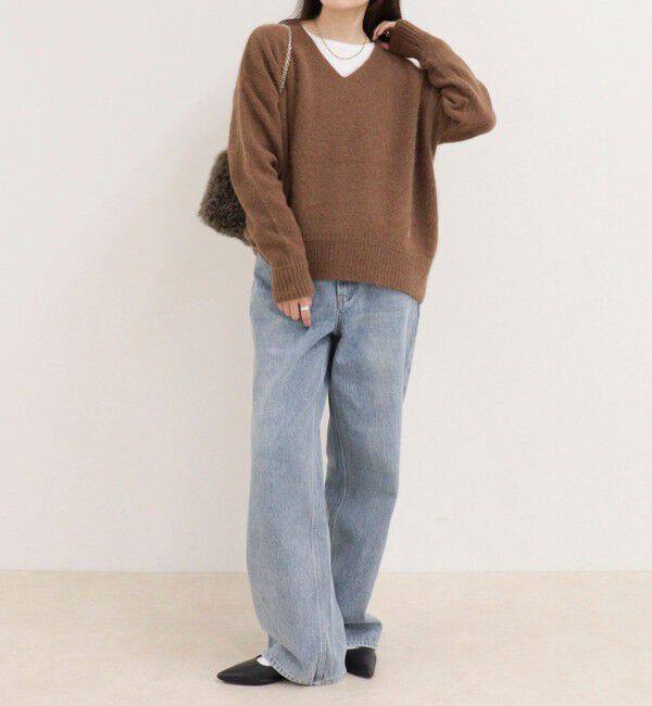 fredy emue「FOX MIX Vネックニットプルオーバー」|ニット・セーター|