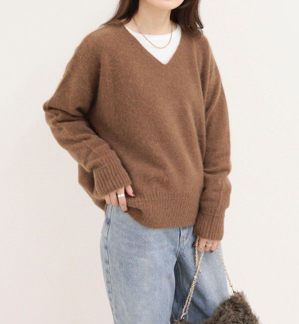 fredy emue「FOX MIX Vネックニットプルオーバー」|ニット・セーター|