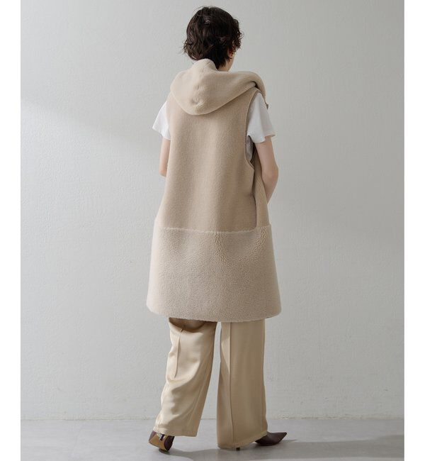 THE PAUSE「＜WEB限定カラーあり＞【THE PAUSE】ボアフードロングジレ」|ベスト・ジレ|