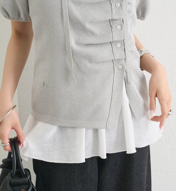  「アシメボタンパフニット」|パーカー|