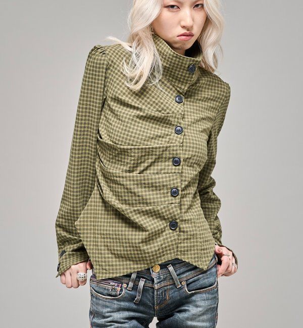  「アシメスタンドSH」|シャツ・ブラウス|