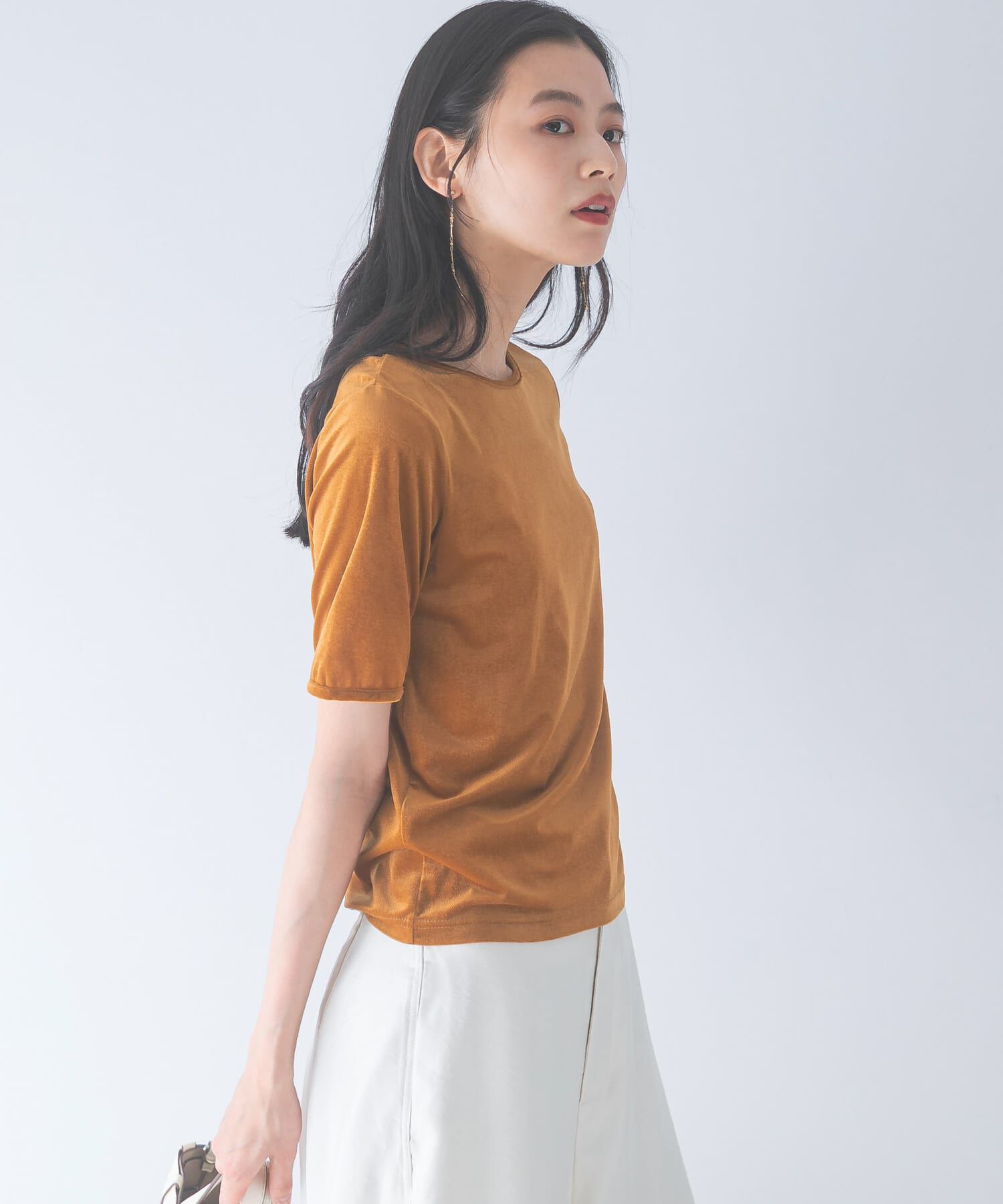 URBAN RESEARCH ROSSO「バックスリットシアーベロアカットソー」|Tシャツ・カットソー|
