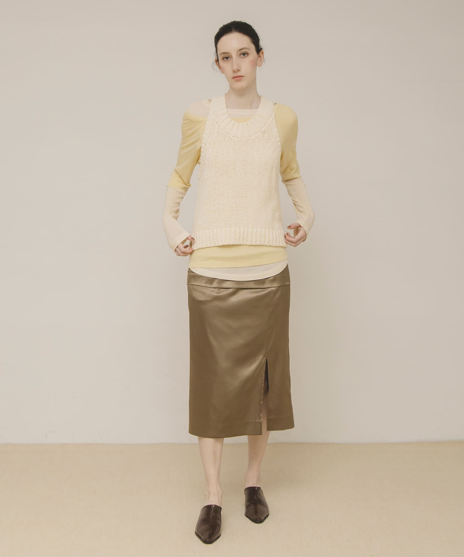 LAATO「glossy midi skirt」|スカート|