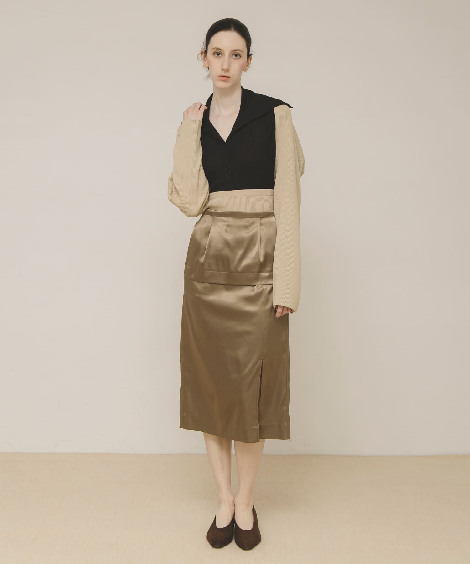 LAATO「glossy midi skirt」|スカート|