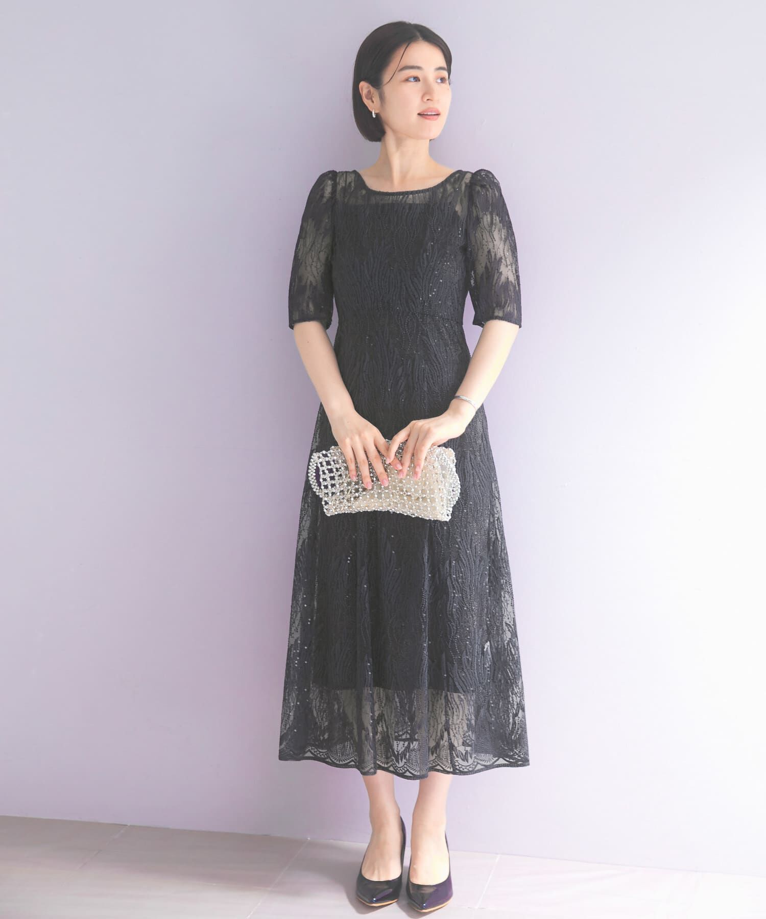 URBAN RESEARCH ROSSO「kaene　スパンコールアネモネドレス」|ワンピース|