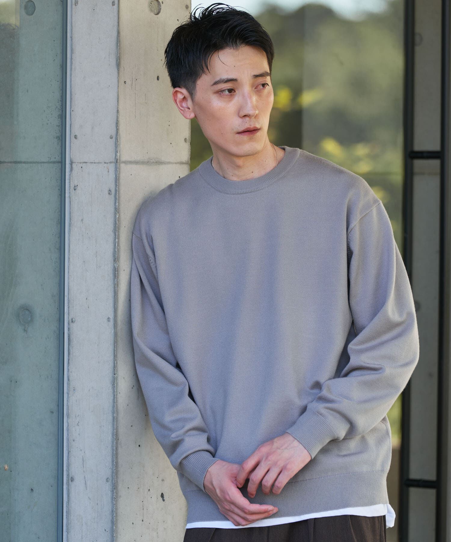 URBAN RESEARCH DOORS「『UR TECH』200日ニット クルーネック」|ニット・セーター|