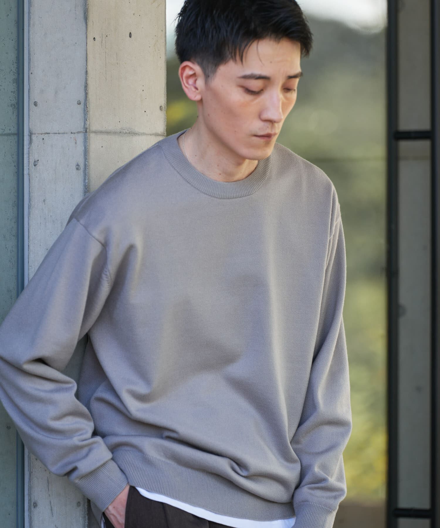 URBAN RESEARCH DOORS「『UR TECH』200日ニット クルーネック」|ニット・セーター|
