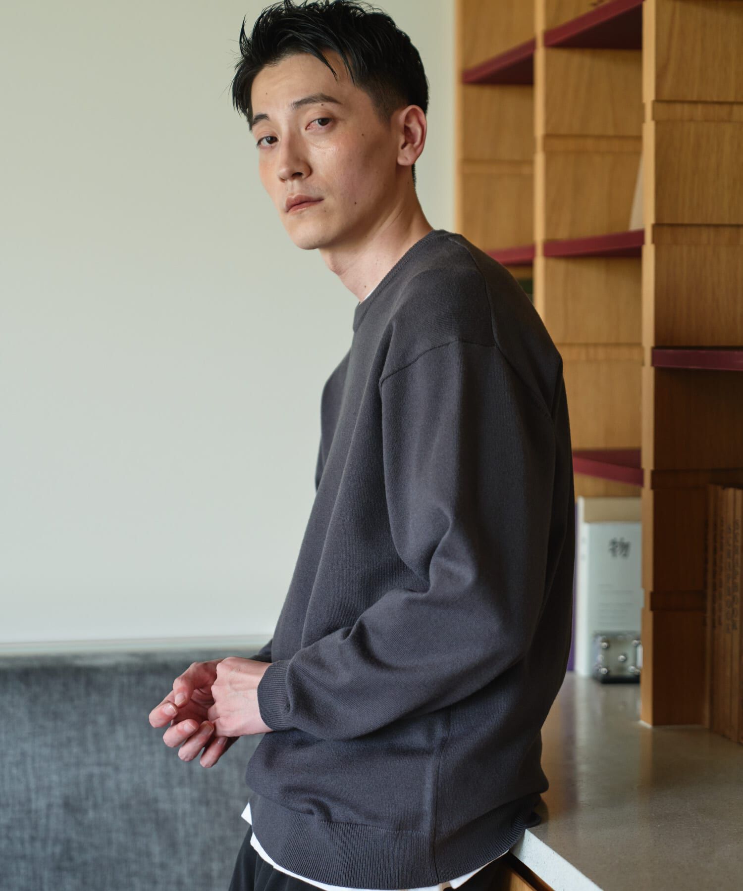 URBAN RESEARCH DOORS「『UR TECH』200日ニット クルーネック」|ニット・セーター|