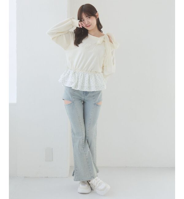  「マルチwayペプラムロゴトップス」|Tシャツ・カットソー|