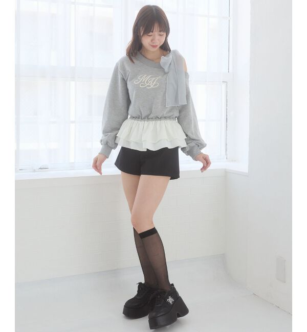  「マルチwayペプラムロゴトップス」|Tシャツ・カットソー|