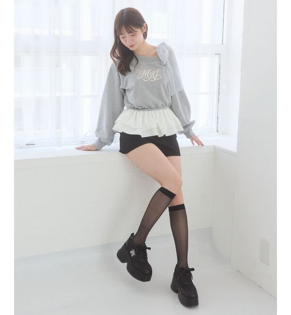  「マルチwayペプラムロゴトップス」|Tシャツ・カットソー|