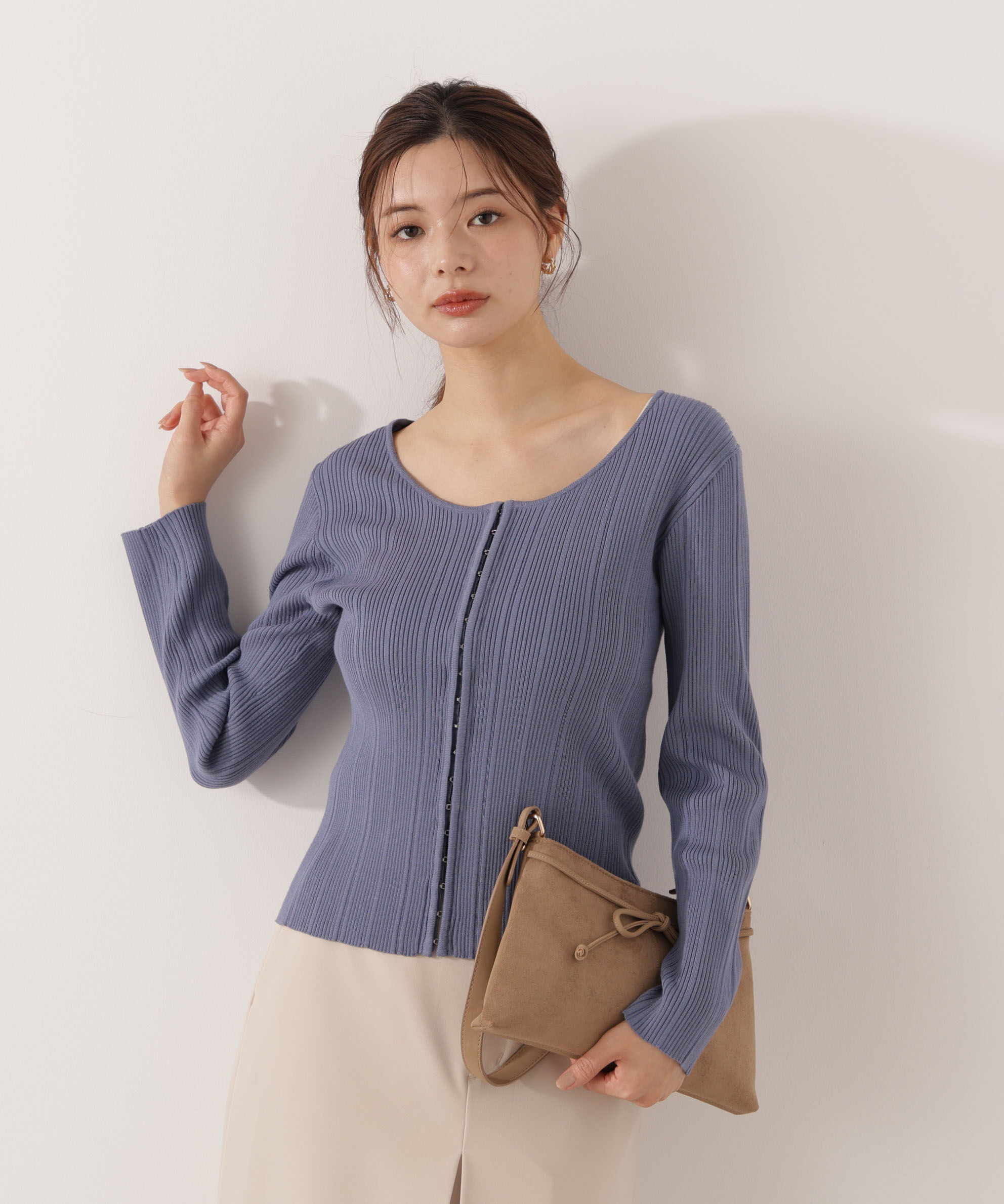 PROPORTION BODY DRESSING「＜ウォッシャブル＞フロントホックニット」|ニット・セーター|