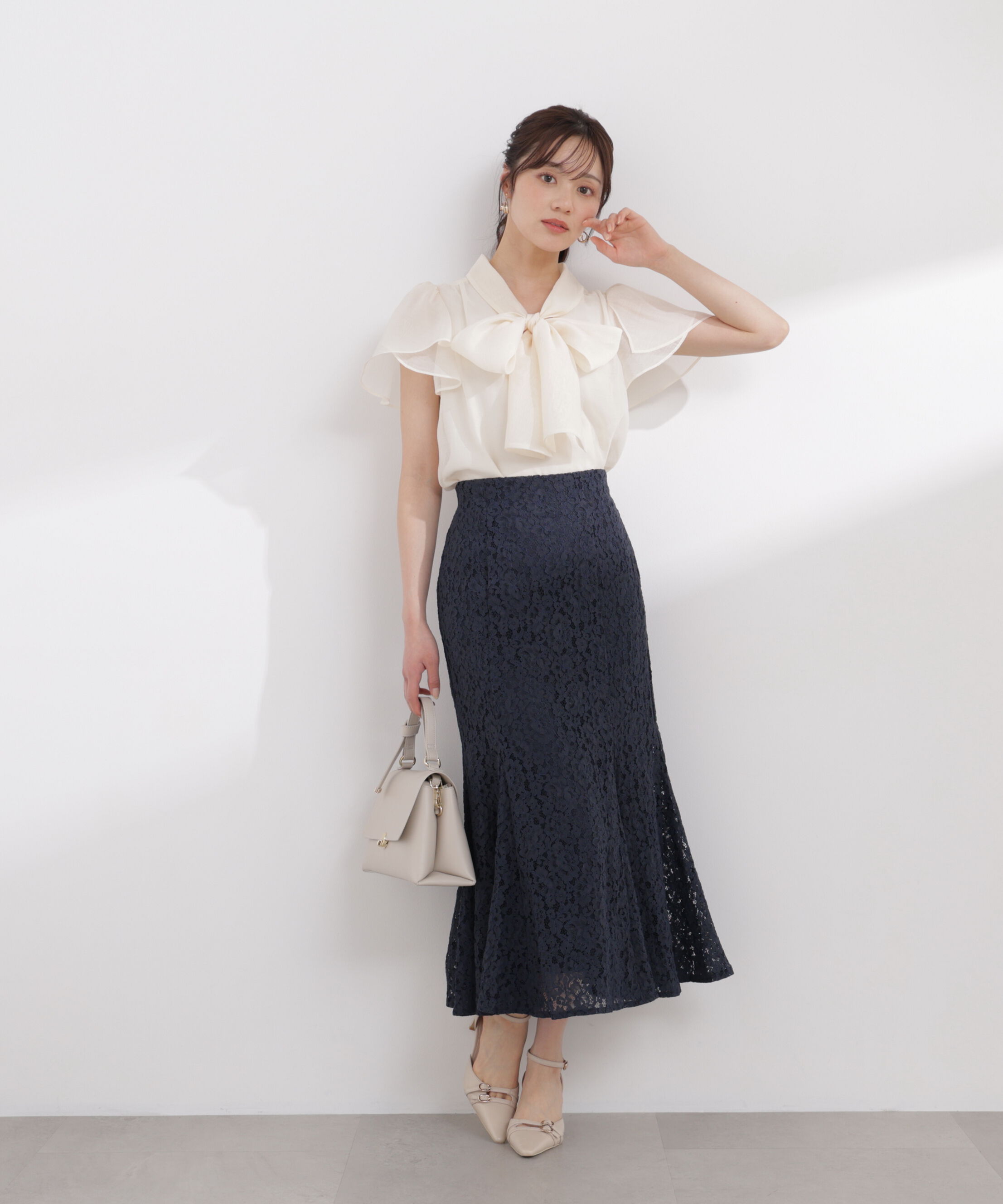 PROPORTION BODY DRESSING「チューリップ袖リボンブラウス 26SS」|シャツ・ブラウス|