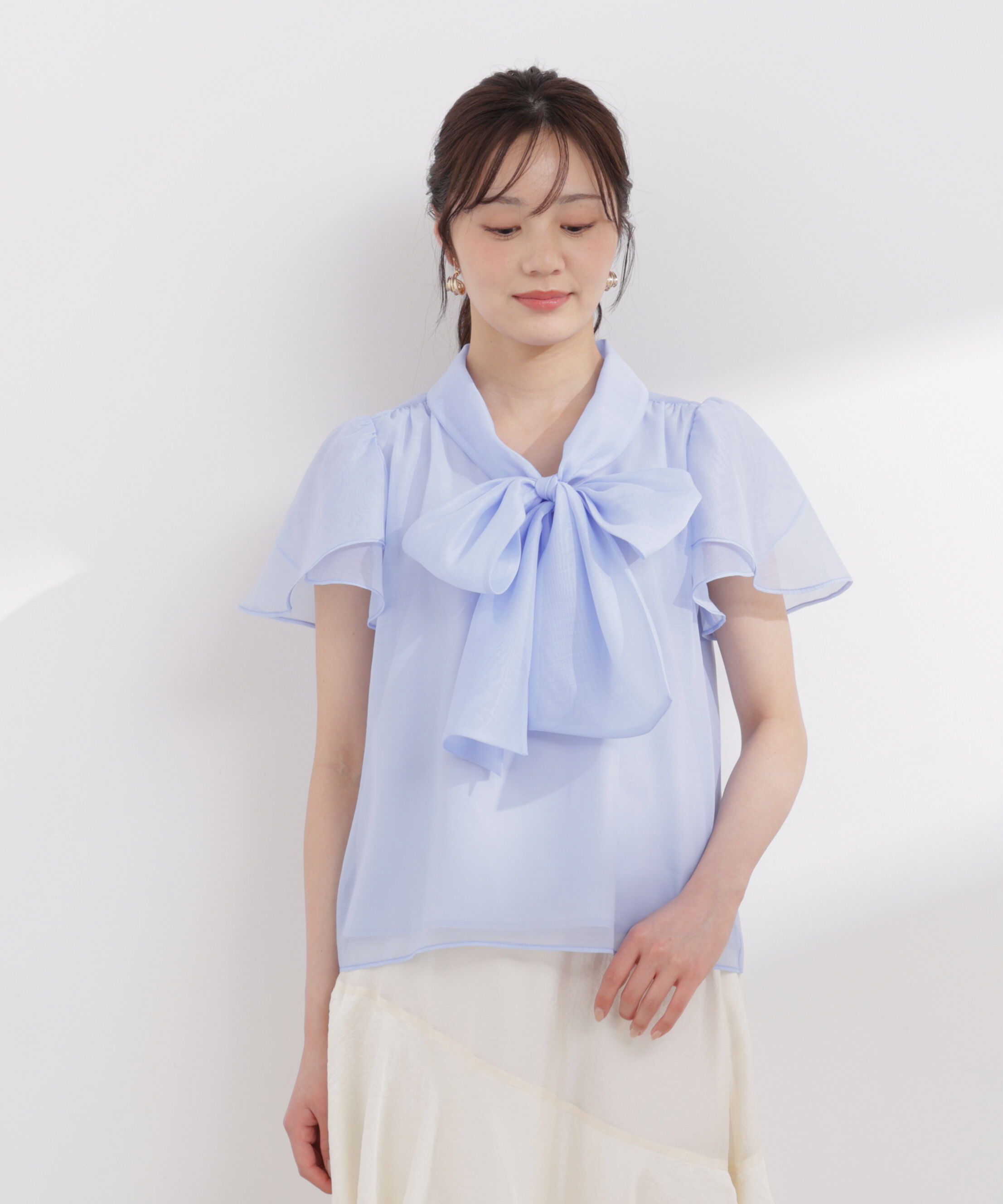 PROPORTION BODY DRESSING「チューリップ袖リボンブラウス 26SS」|シャツ・ブラウス|