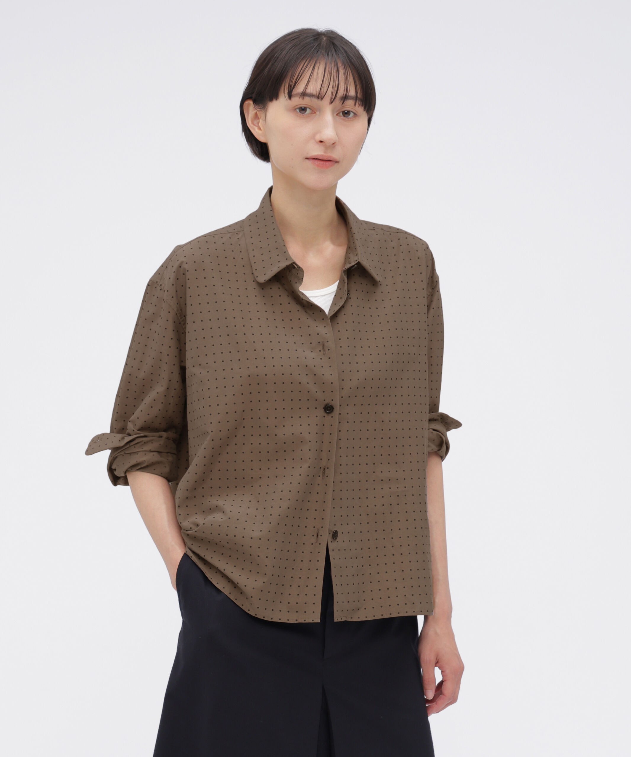  「SPOT PRINT COTTON SILK SHIRT」|シャツ・ブラウス|TAUPE6