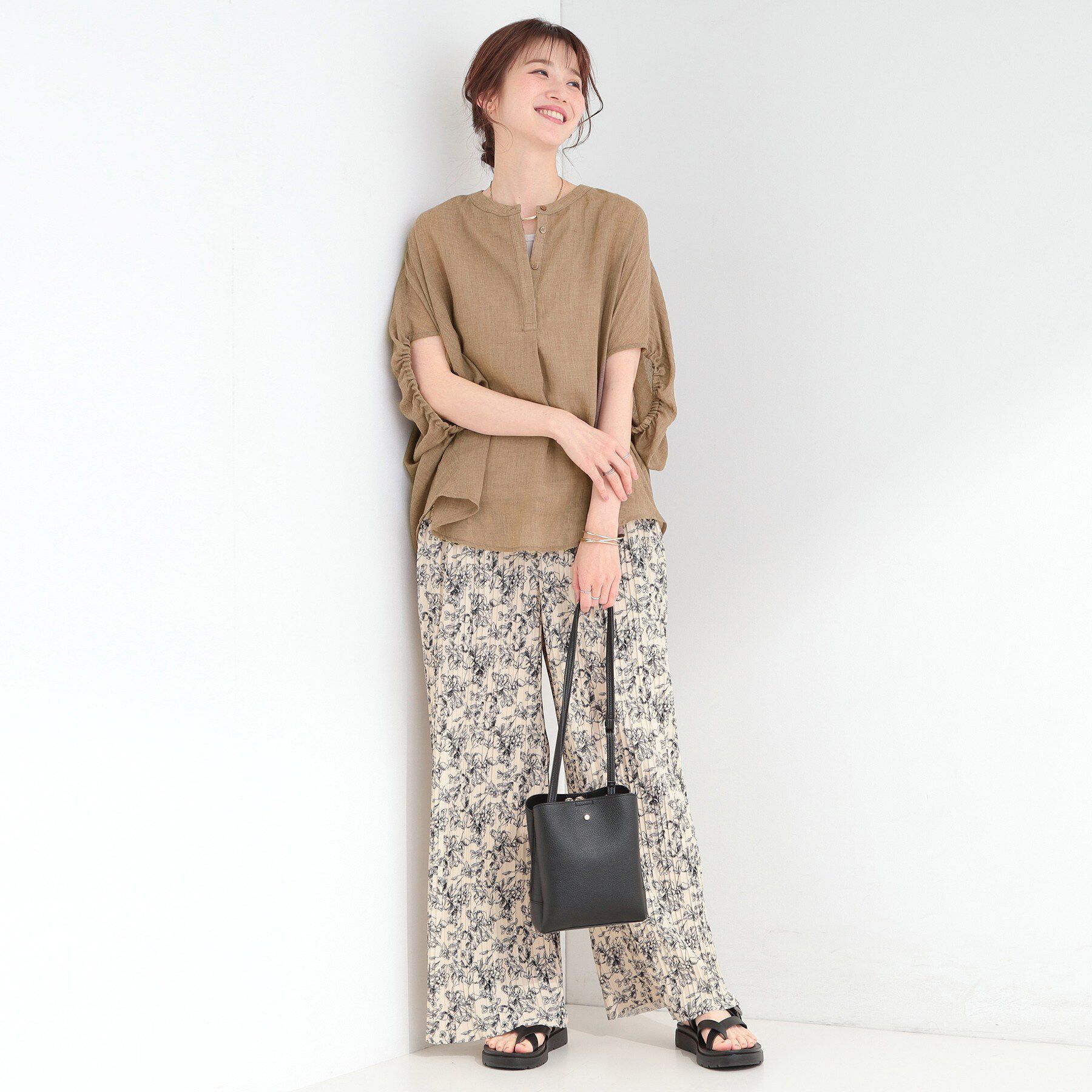 SHOO･LA･RUE「【体型カバー】バルーン風ゆるシャツブラウス」|シャツ・ブラウス|