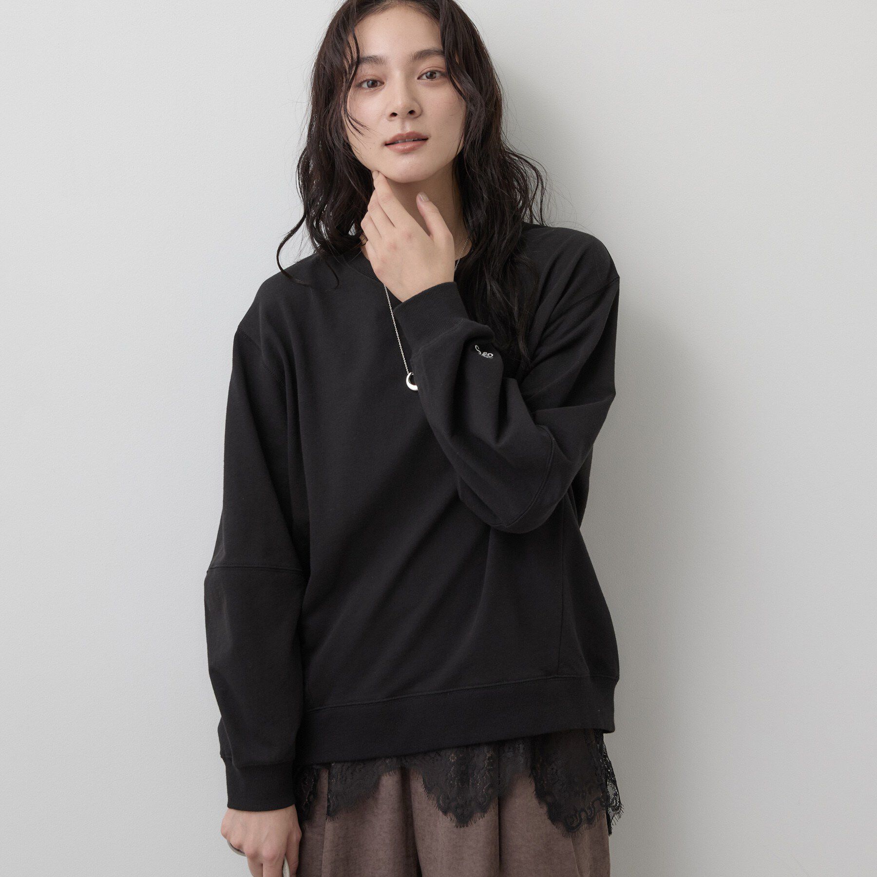 Dessin「フォルムスリーブミニ裏毛プルオーバー」|Tシャツ・カットソー|ブラック(019)