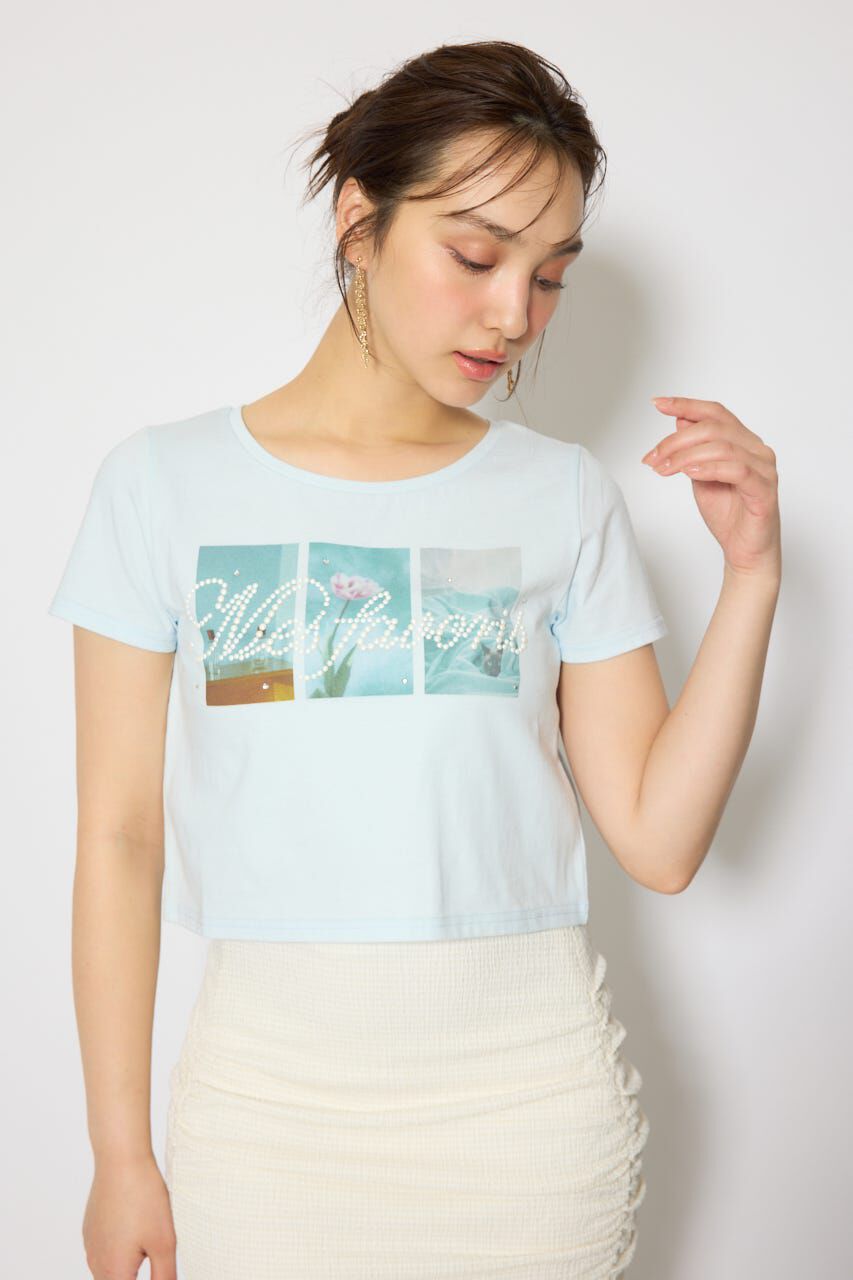 rienda「モチーフフォトショートTシャツ」|Tシャツ・カットソー|