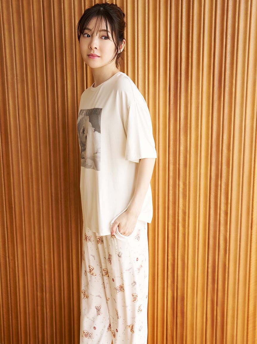 SNIDEL HOME「DOGカットロングパンツ」|ルームウェア|