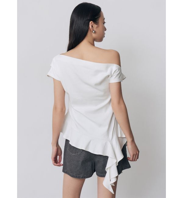 MURUA「ラッフルヘムワンショルトップス」|Tシャツ・カットソー|