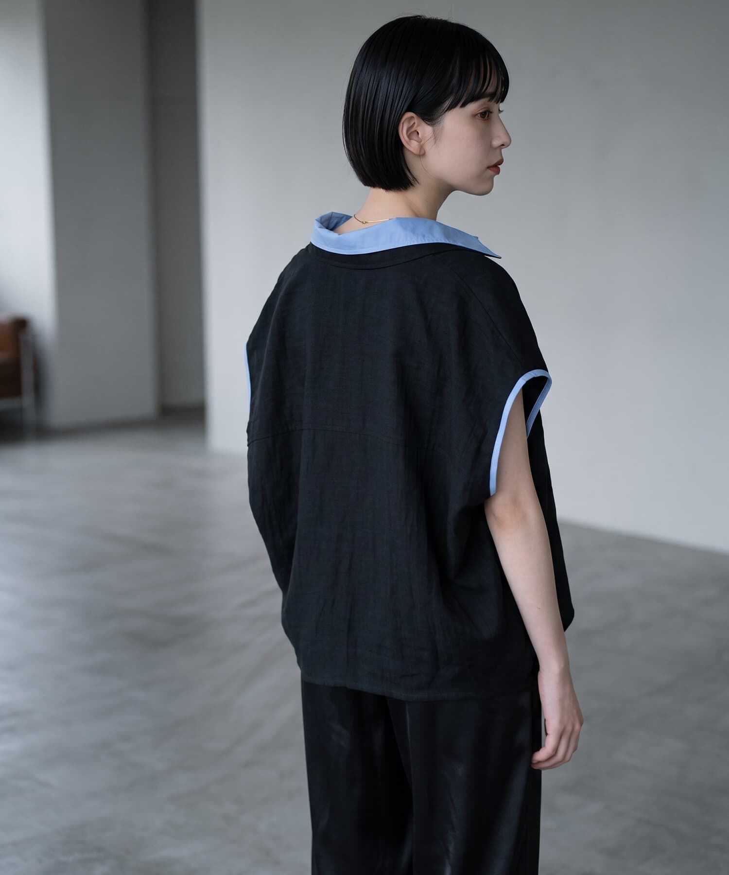 STYLE DELI「【BLK001】リネンライクレイヤードコクーンシャツ」|シャツ・ブラウス|