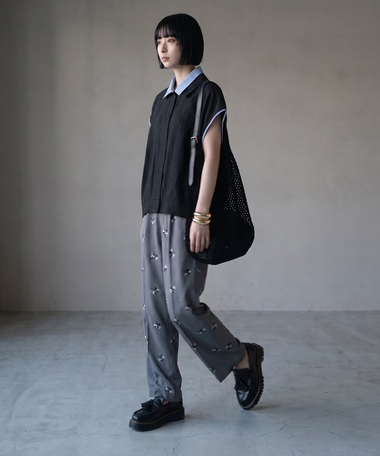 STYLE DELI「【BLK001】リネンライクレイヤードコクーンシャツ」|シャツ・ブラウス|