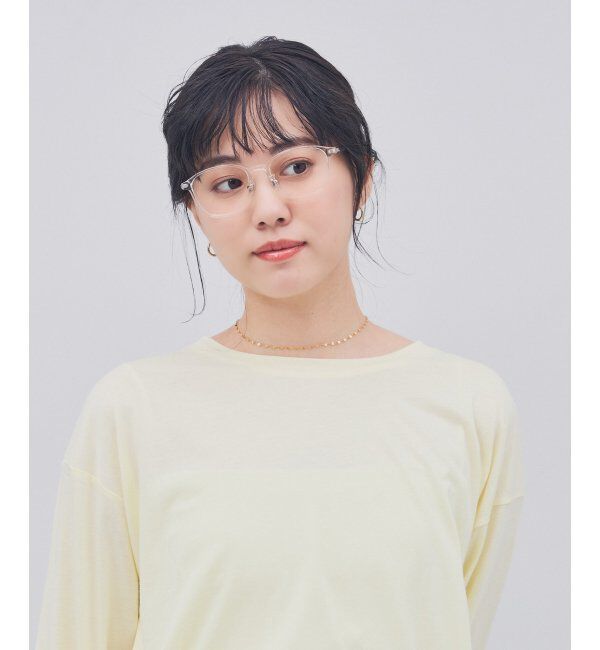  「ウェリントン型 メガネ｜TR&times;チタン 軽量素材 柔軟性  伊達メガネ 大人可愛い  レンズ交換券付」|メガネ|