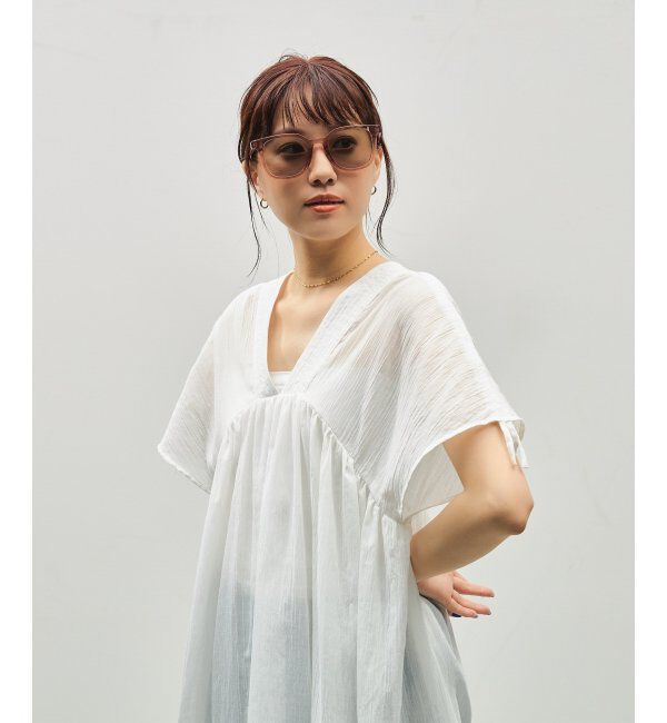  「SUNCUTGlasses/UV100%CUT サングラス ビッグシェイプ  カラーレンズ 紫外線対策 UVカット ユニセックス」|サングラス|