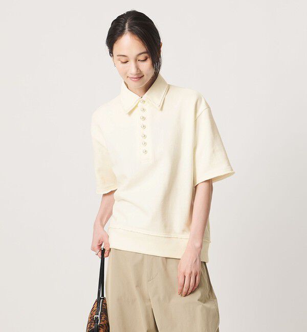UNITED ARROWS「【別注】＜CINOH＞パールモチーフ スウェット ポロシャツ」|スウェット・ジャージ|OFF WHITE