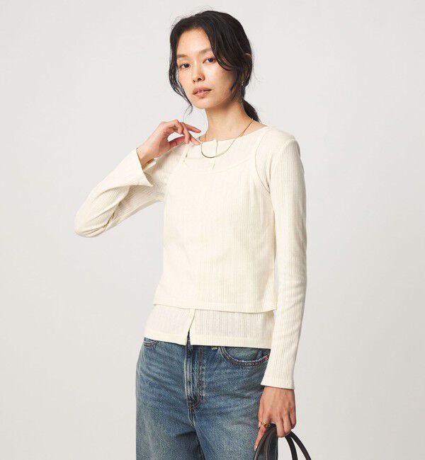 UNITED ARROWS green label relaxing「【別注】＜Healthknit＞レイヤード プルオーバーカットソー」|Tシャツ・カットソー|OFF WHITE